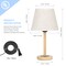 2pcs Modern Table Lamps Bedroom Bedside Lamps with Wood Base, Nightstand Light for Home Decor